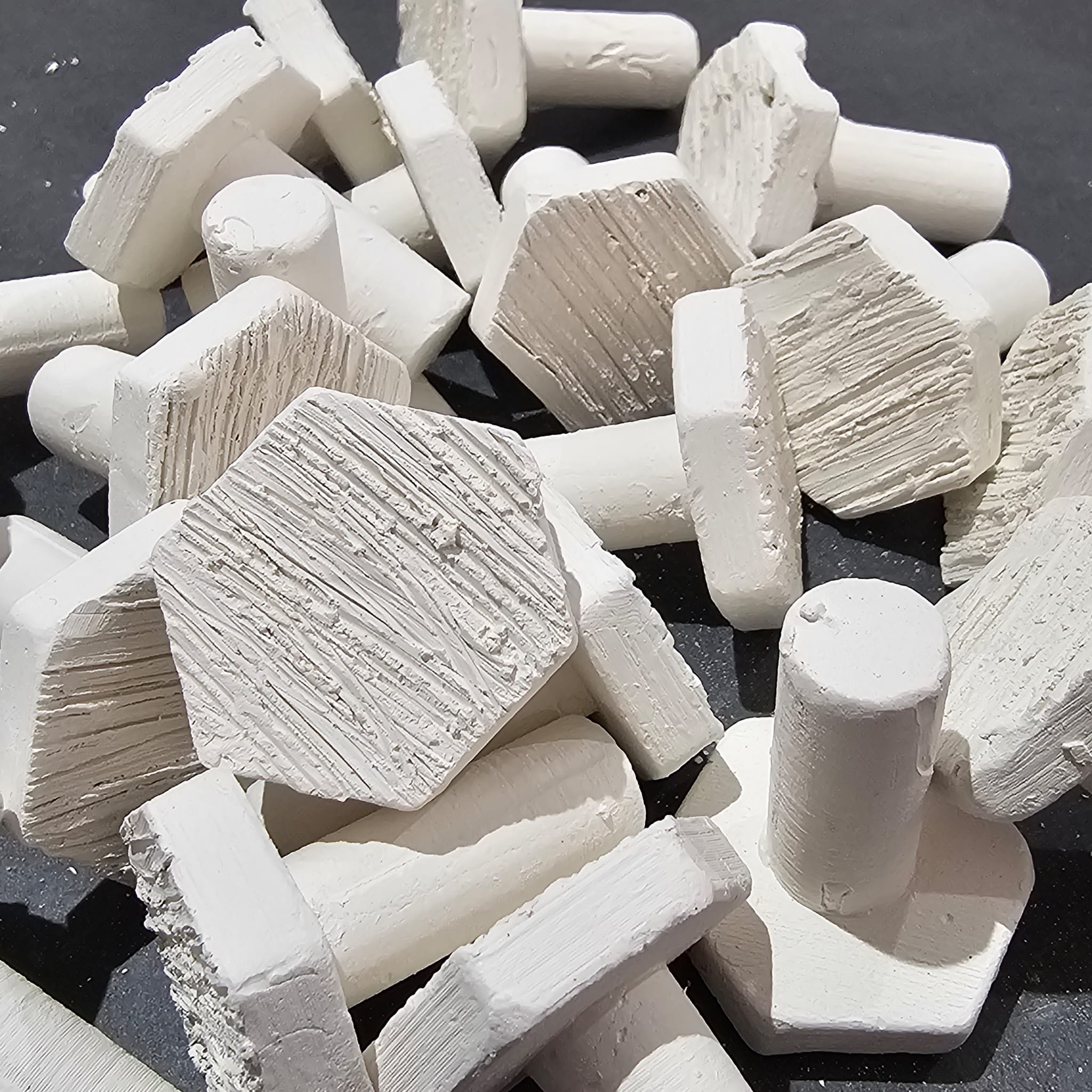 Ceramic Large Hexagonal Frag Plugs ~ White